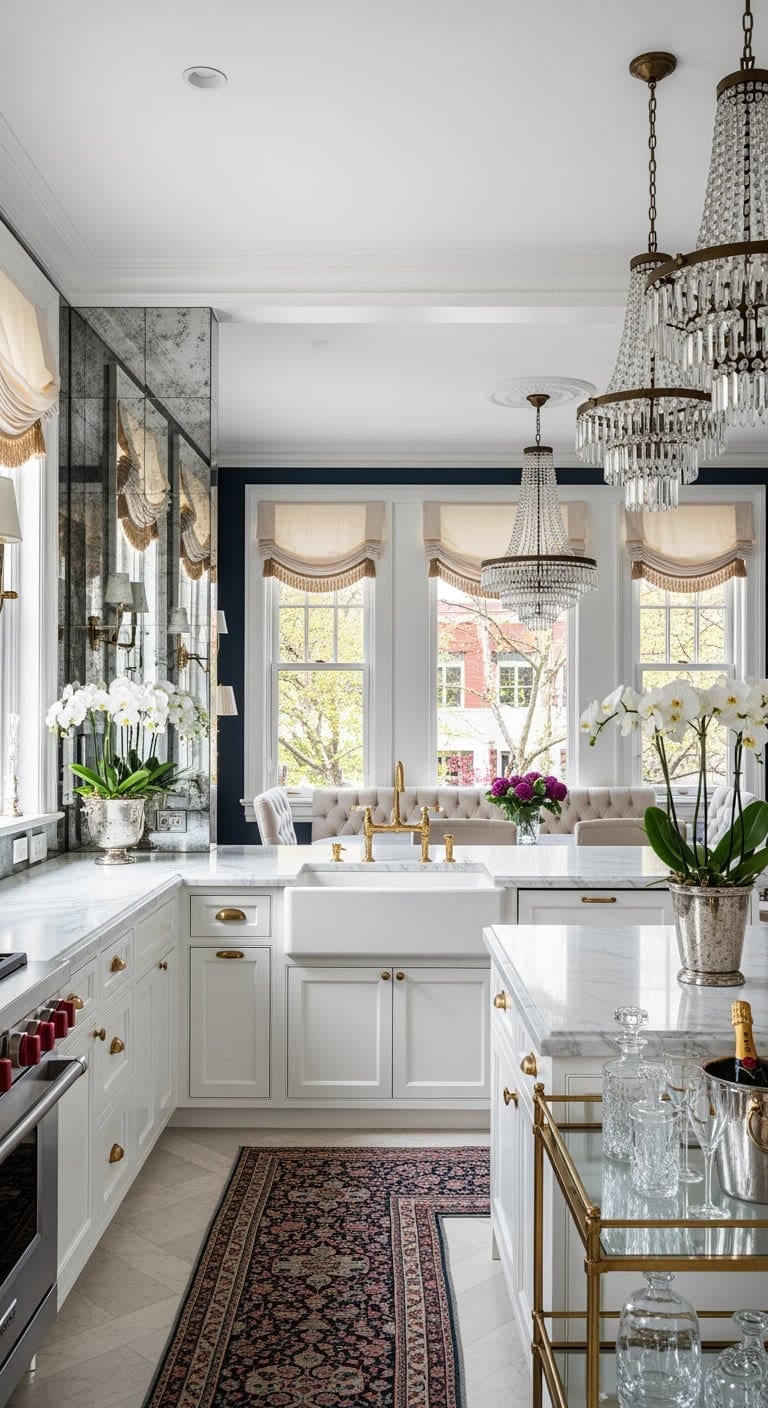 vintage hollywood glam kitchen