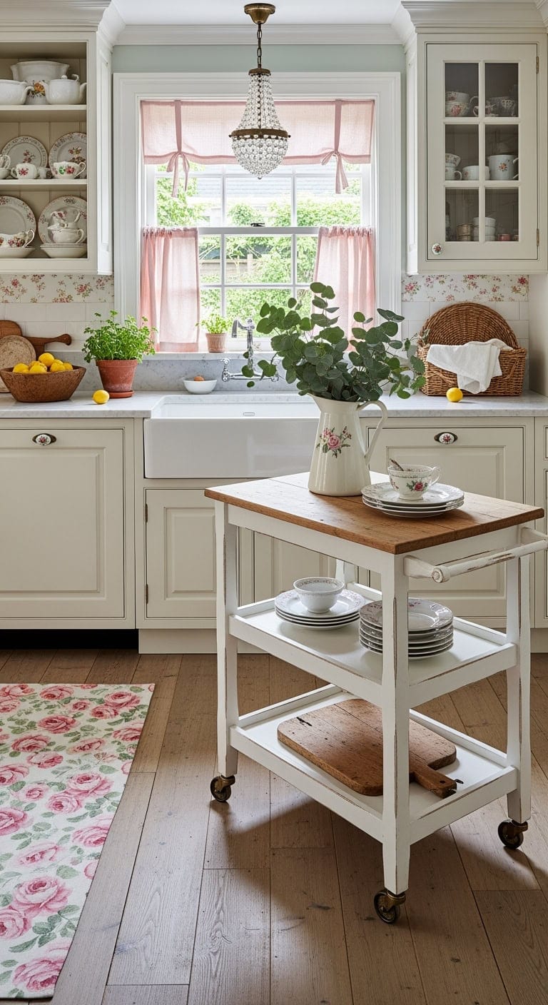 vintage inspired mobile kitchen storage