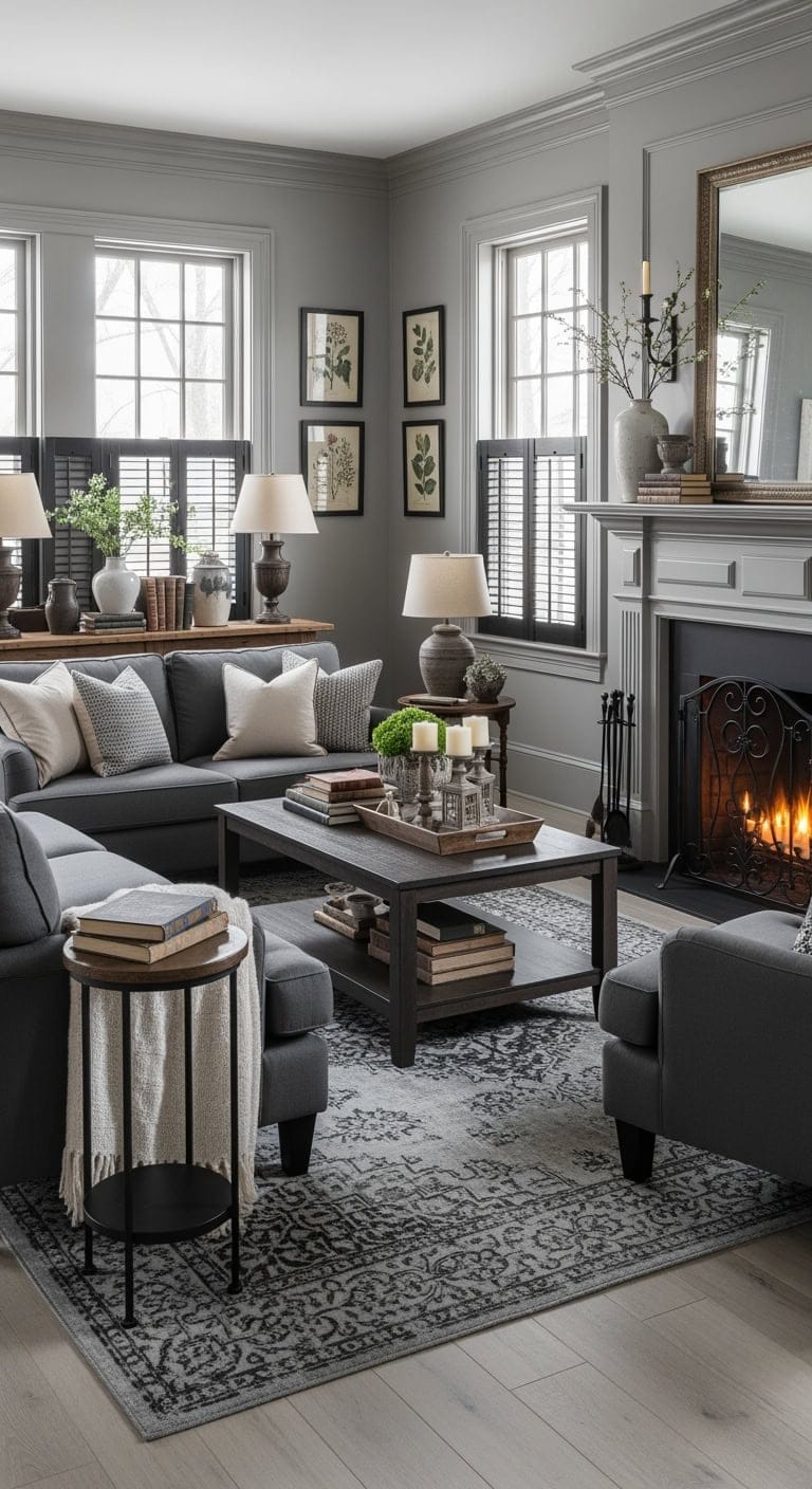 vintage modern southern grey decor
