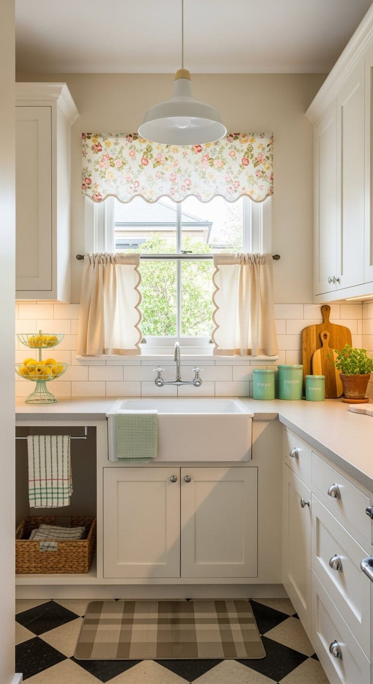 vintage narrow kitchen window treatments