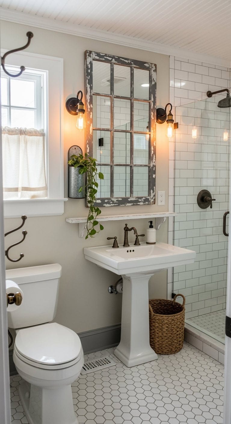 vintage window mirror charm