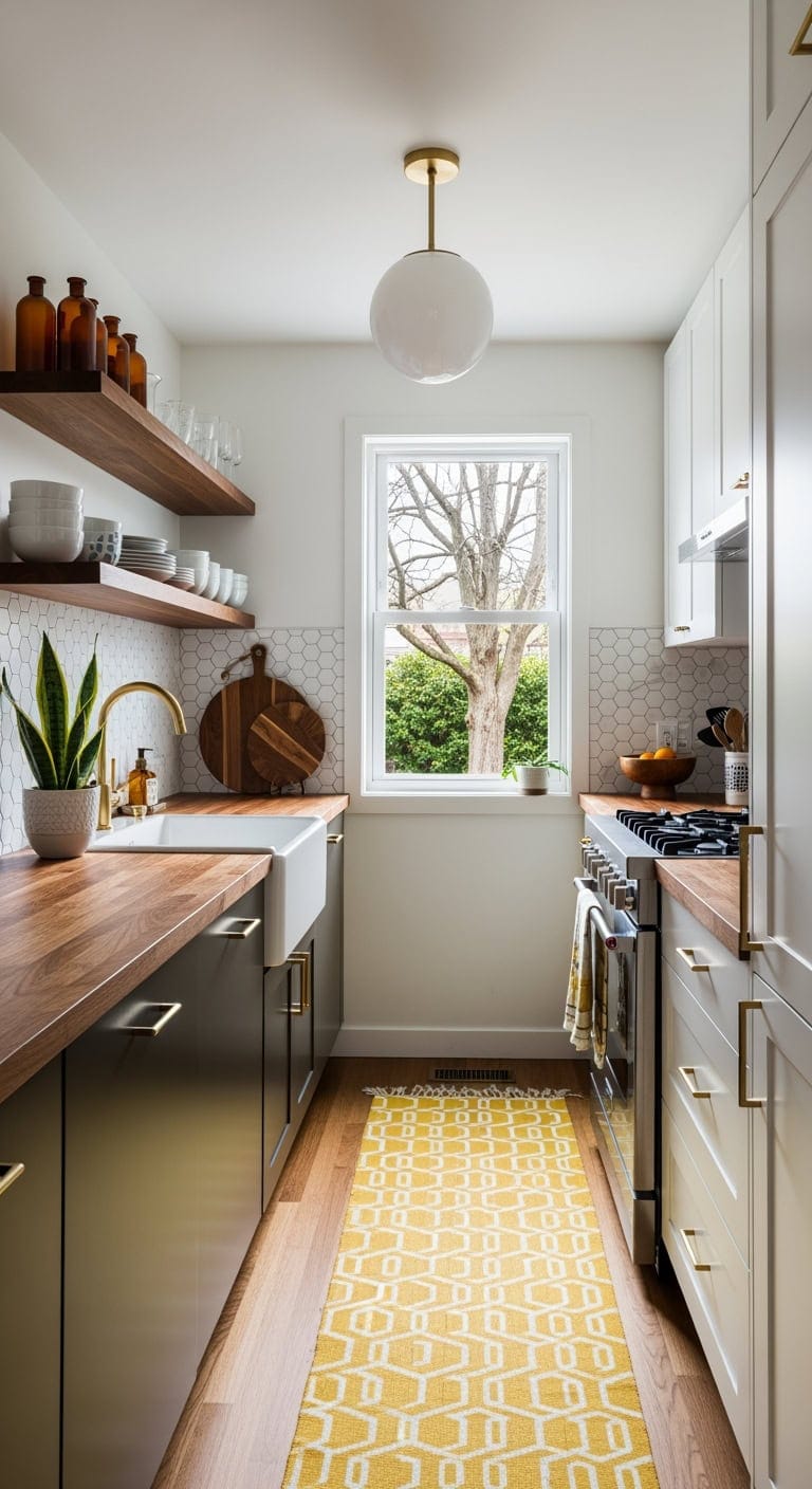 walnut mid century modern kitchen