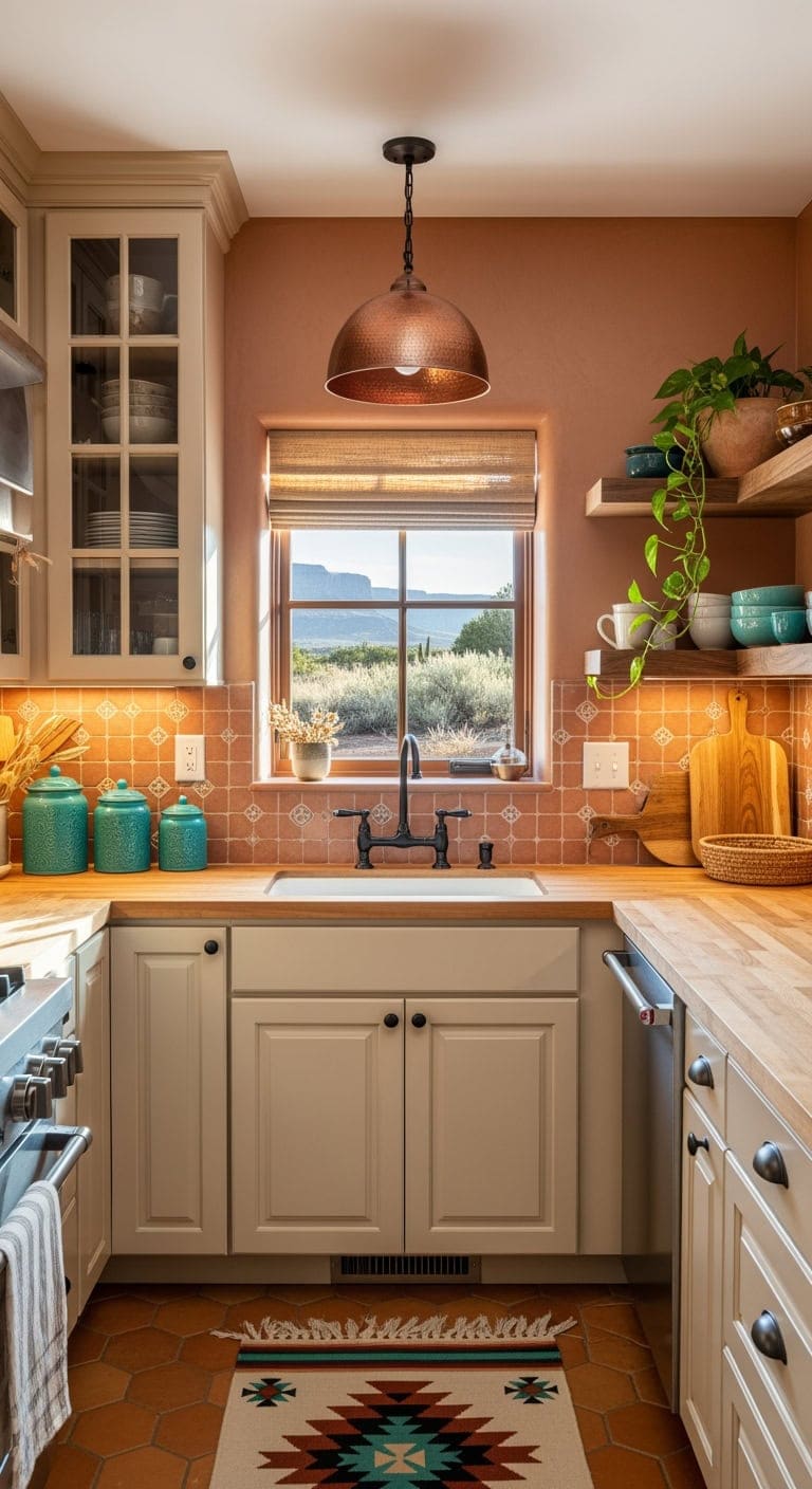 warm adobe inspired southwestern kitchen