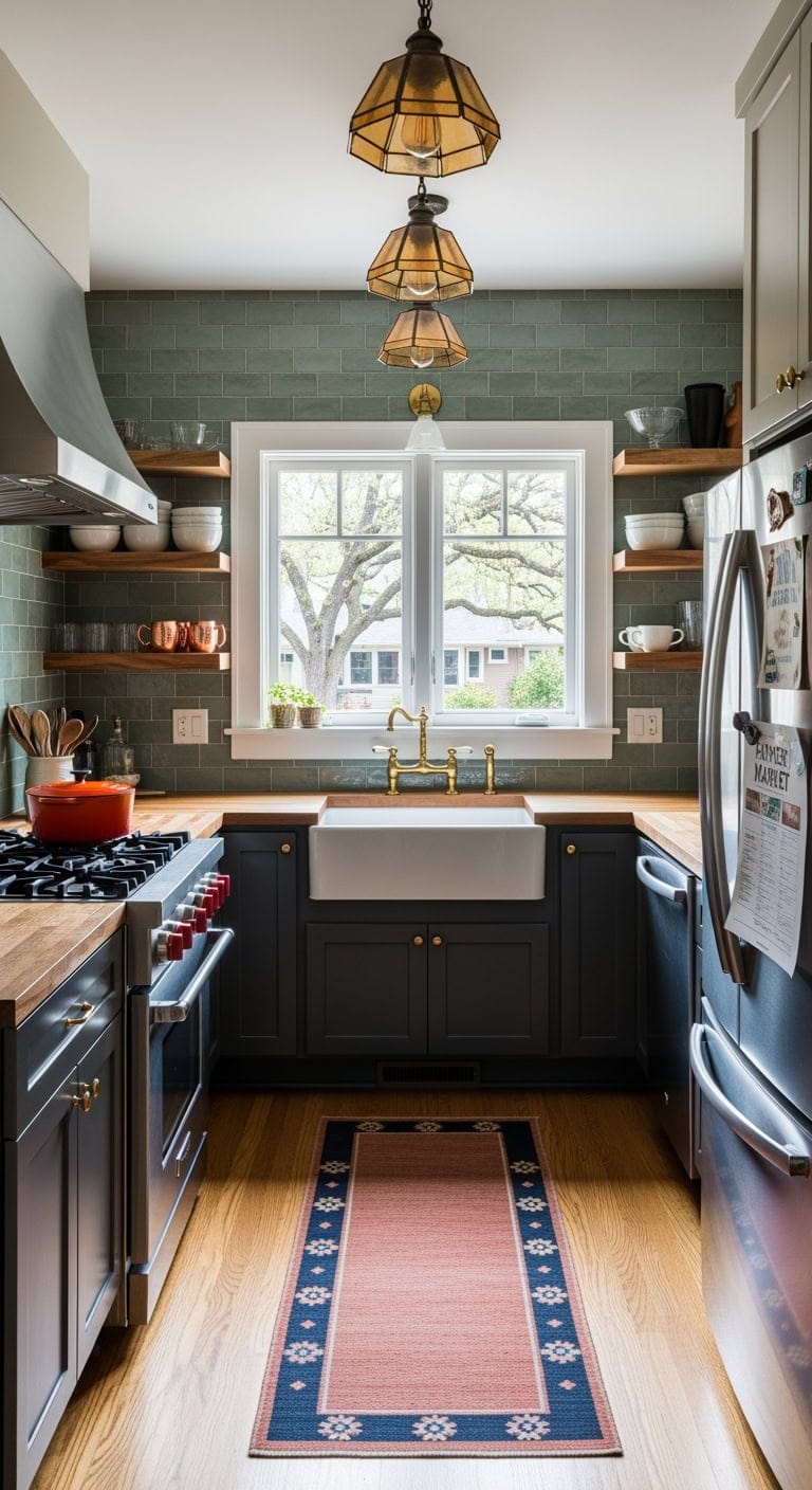 warm architectural mission pendants