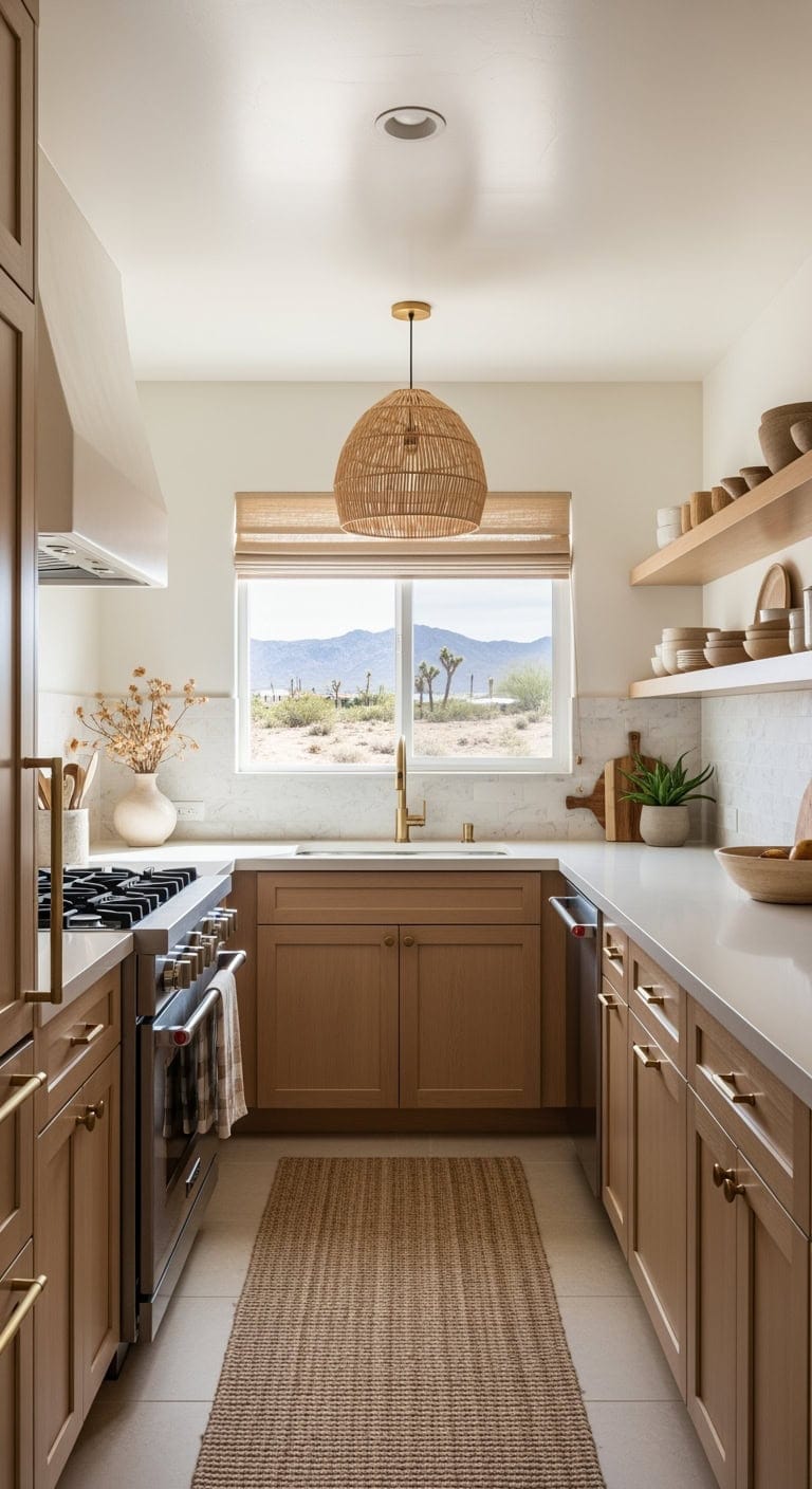 warm beige minimalist kitchen expansion