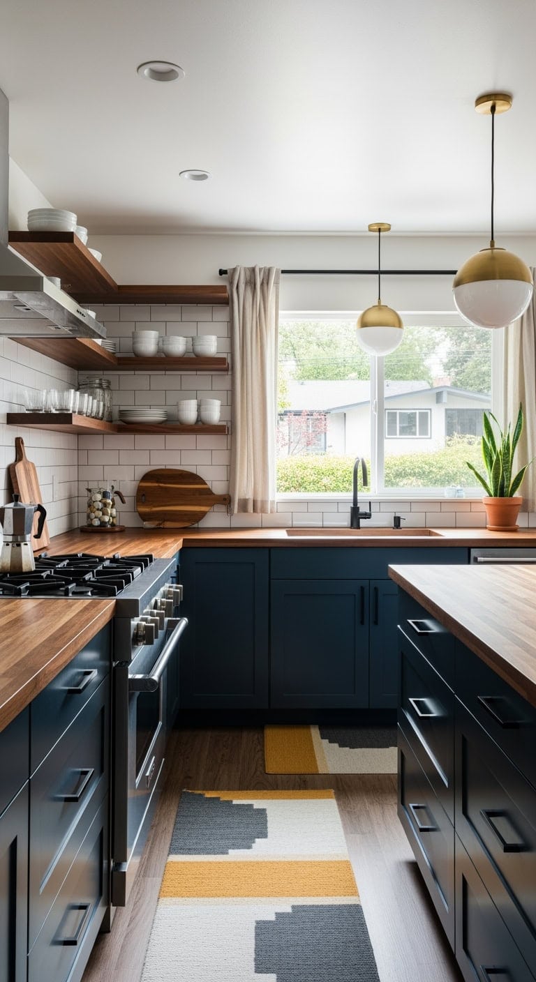 warm walnut midcentury kitchen
