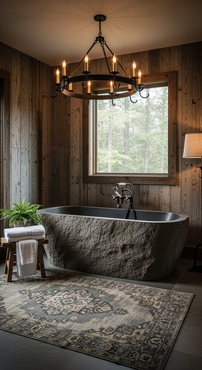 weathered barn wood bathroom