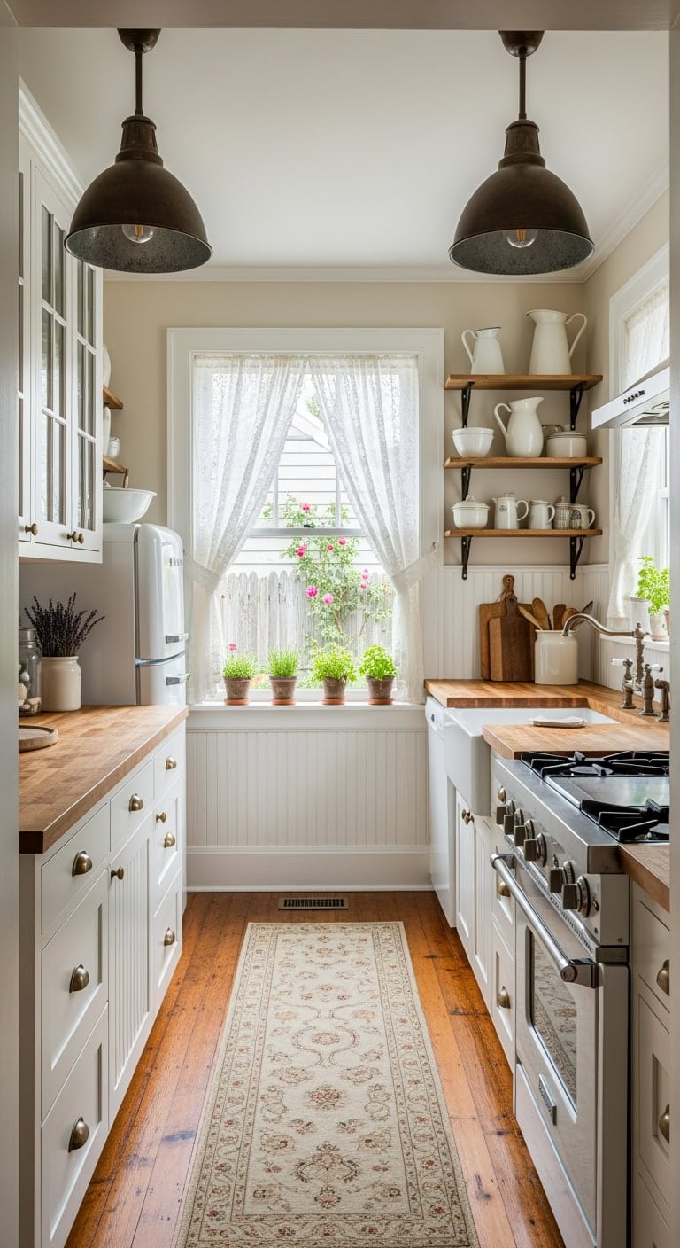 weathered metal pendant kitchen