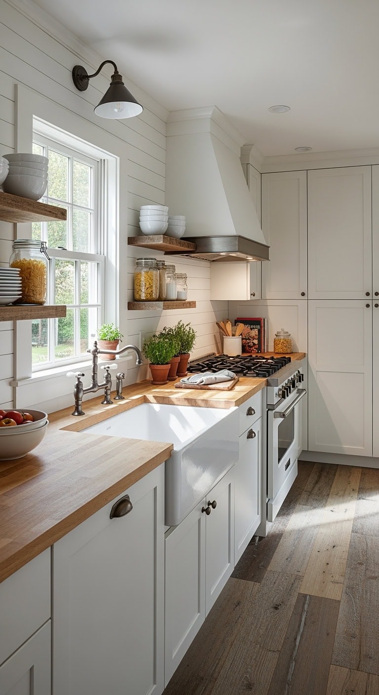 white shiplap airy farmhouse