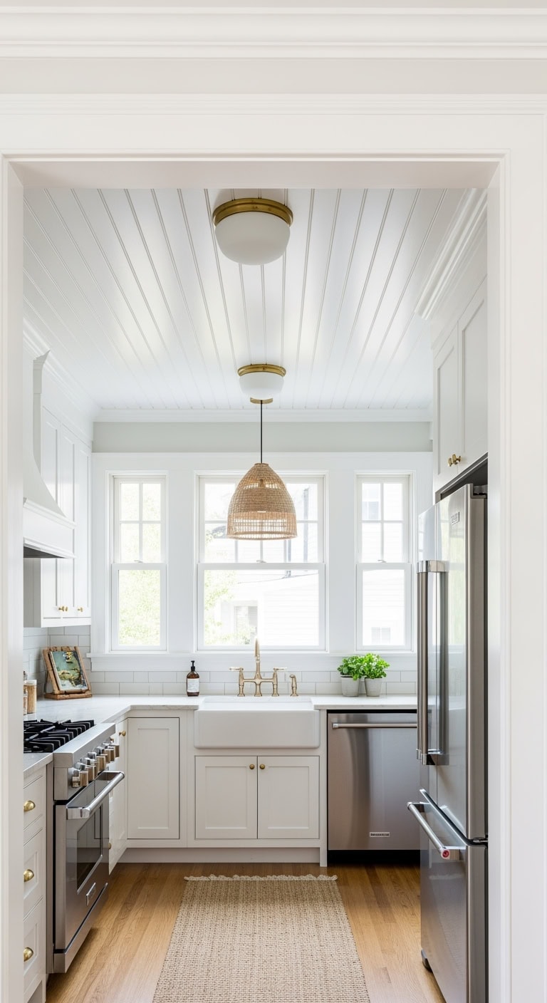 white v groove coastal ceiling