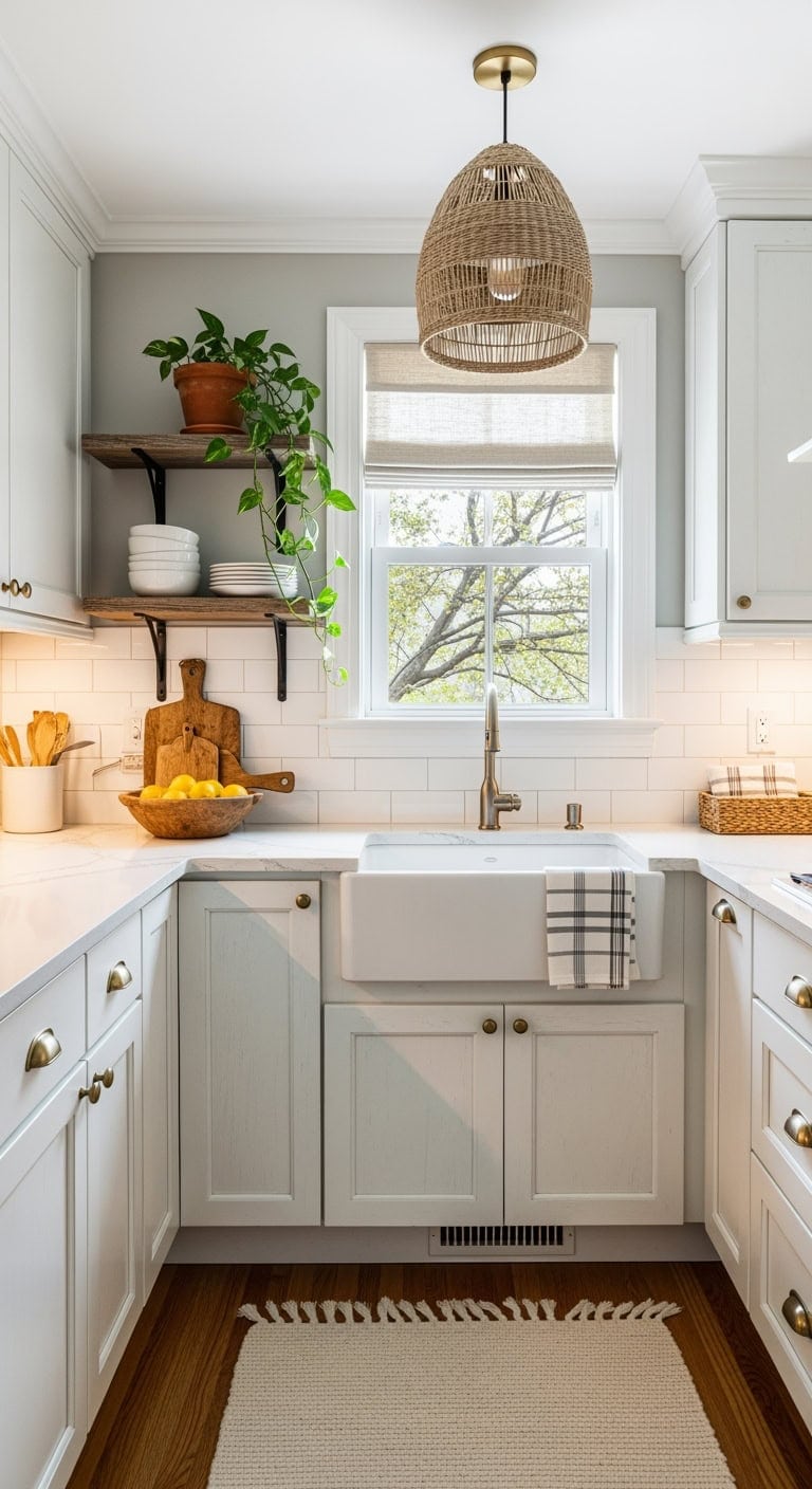 whitewashed cozy modern farmhouse