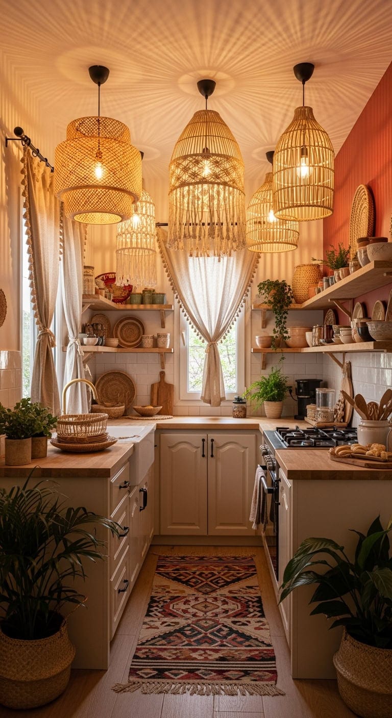 woven pendants warm patterns