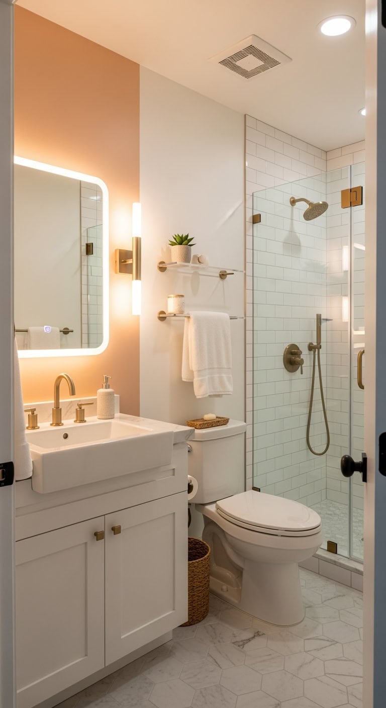 adjustable daylight to sunset bathroom ambiance
