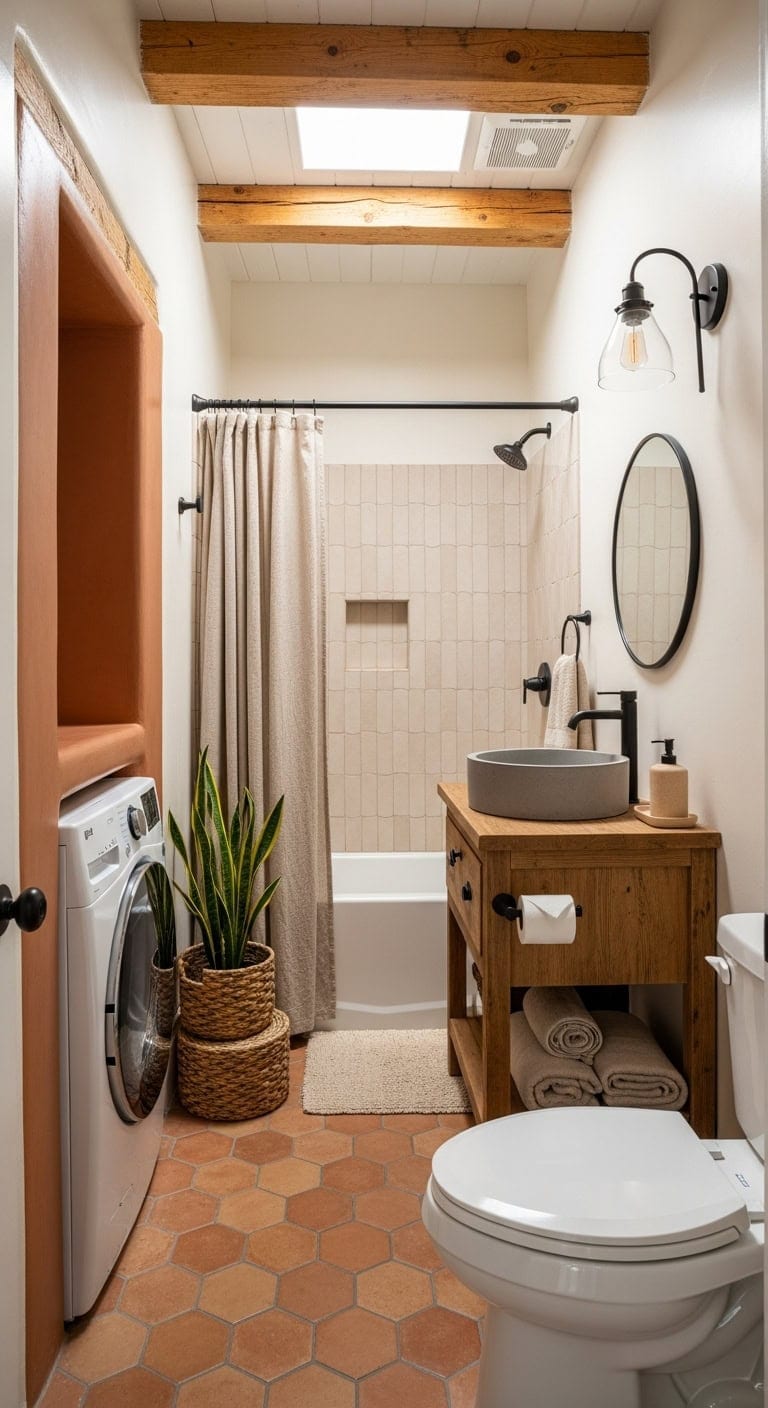 adobe inspired desert laundry niche