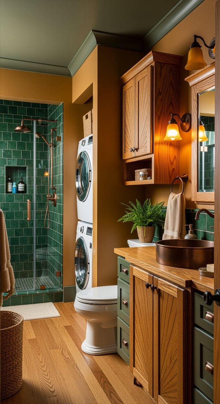 amber and forest craftsman room