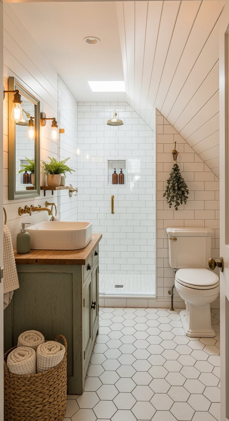 antique cream farmhouse eaves