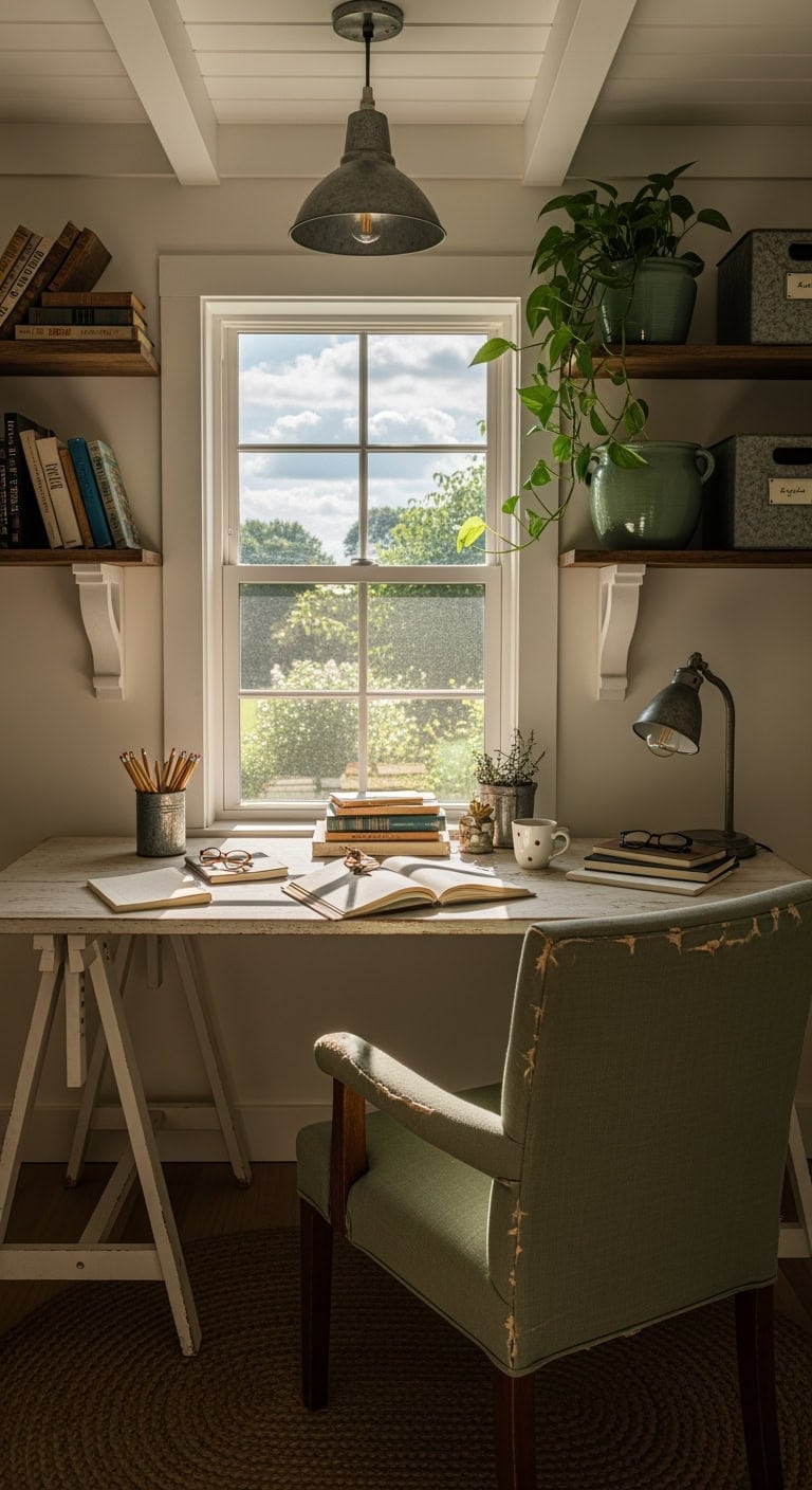 antique white sage farmhouse