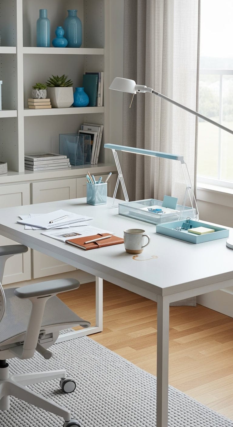 arctic white cool glacier workspace