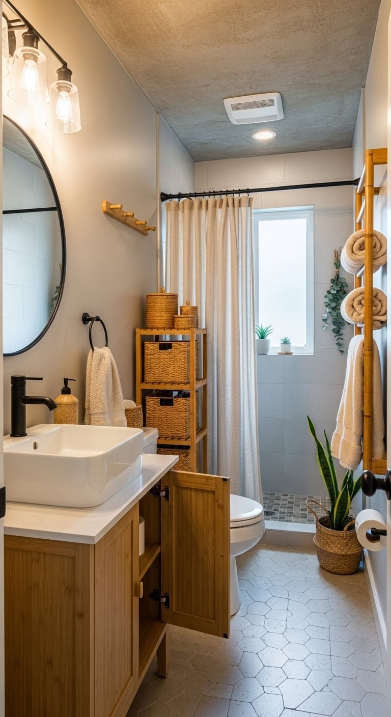 bamboo bath storage serenity