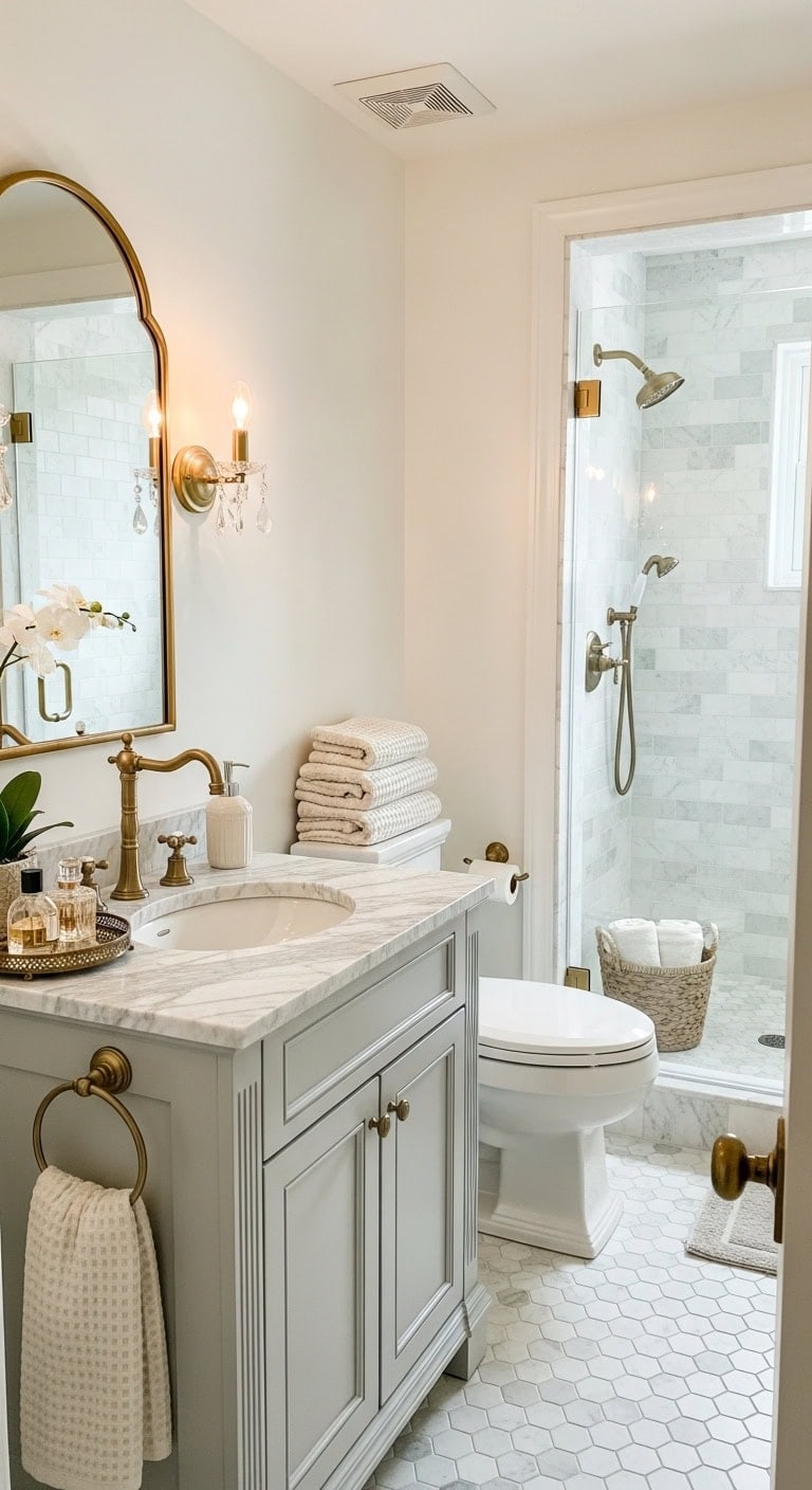 bijou parisian powder room elegance
