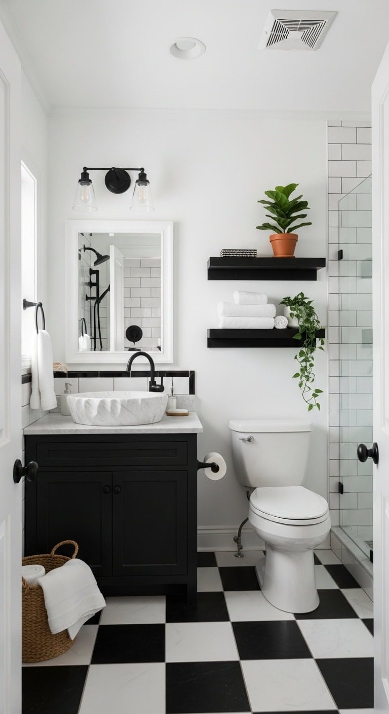 black and white checkered sophistication