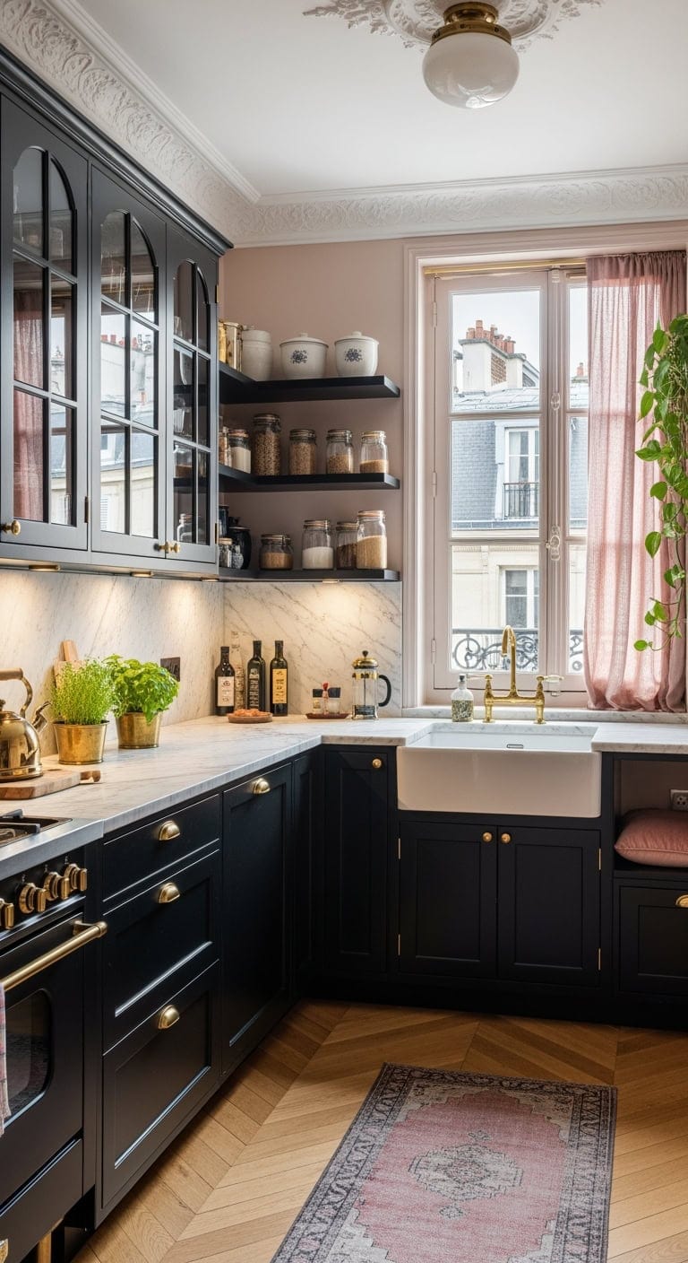 blush and matte black elegance