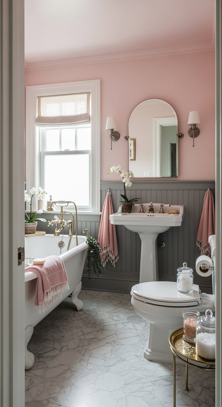 blush pink parisian clawfoot retreat