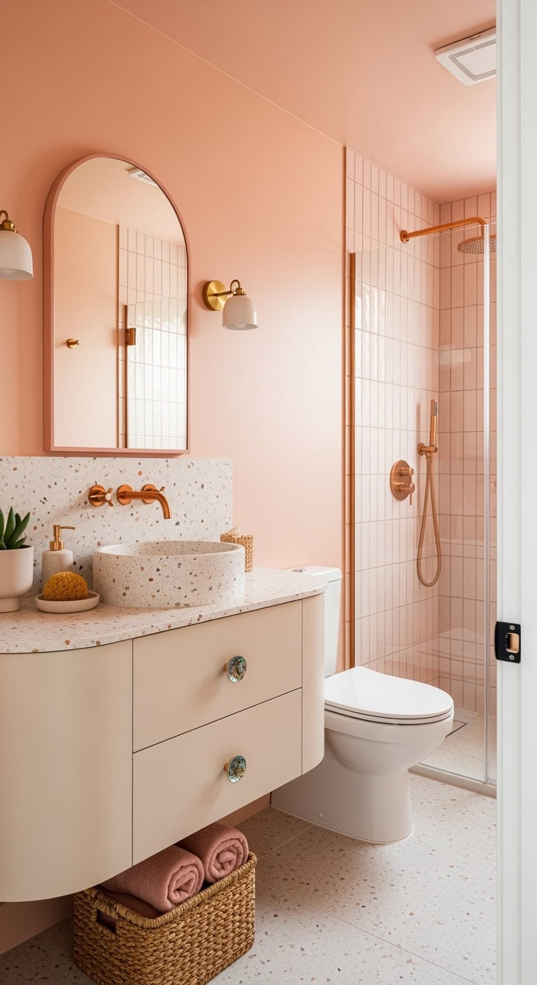 blush terrazzo coastal vanity