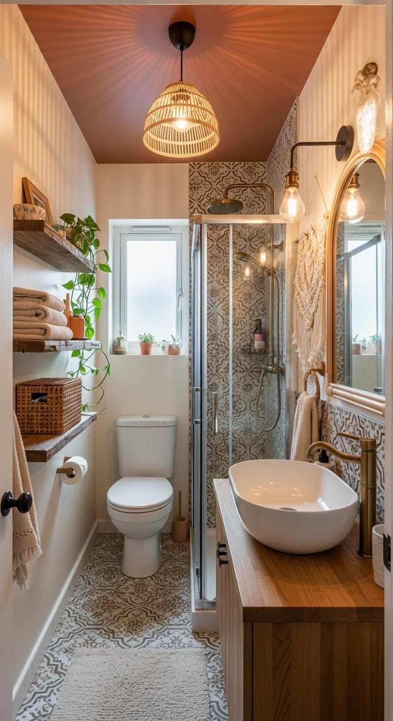 bohemian eclectic small bathroom decor