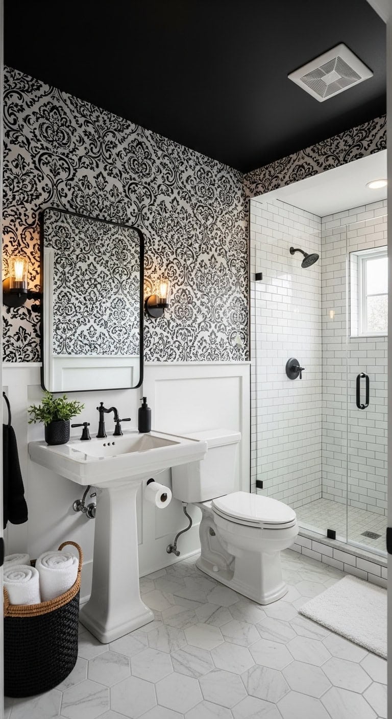 bold black patterned drama