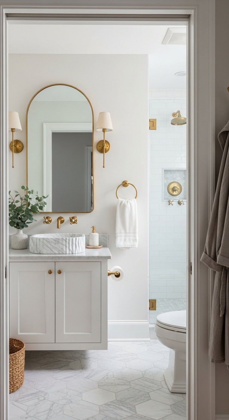 brass accents white sophistication