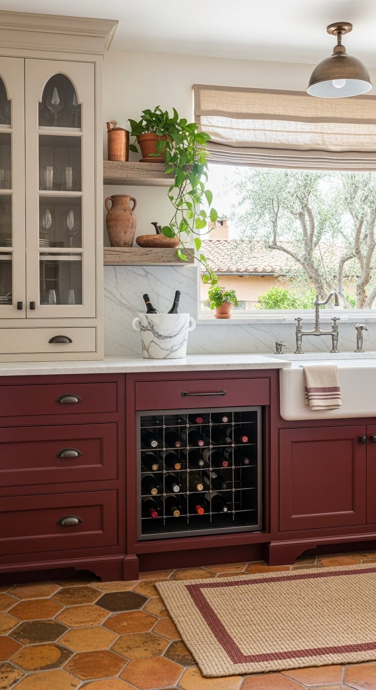 burgundy wine rack kitchen