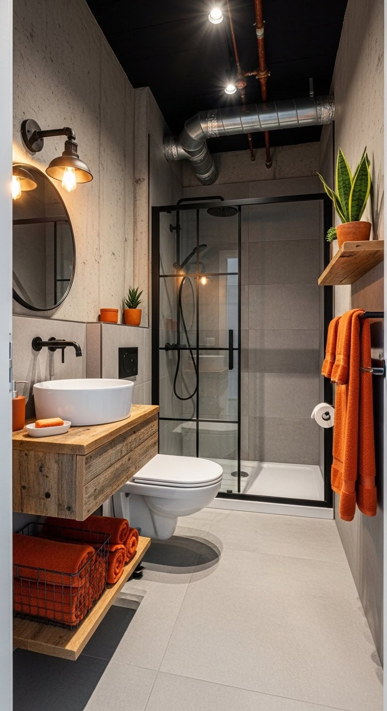 burnt orange industrial warmth