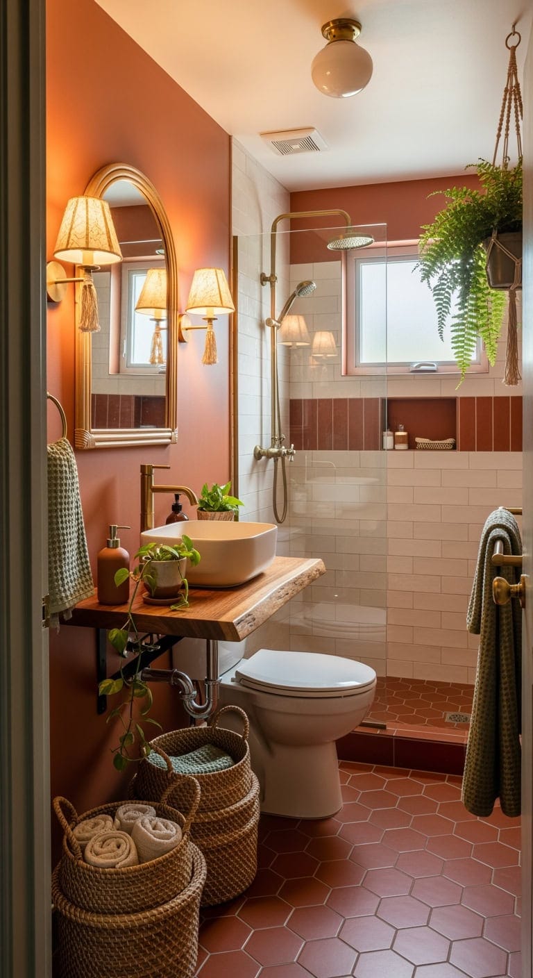 burnt sienna bohemian bathscape