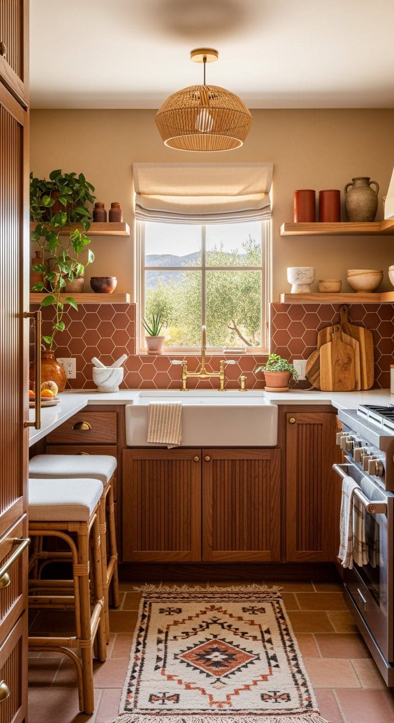 burnt sienna bohemian kitchen