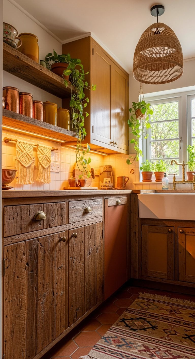 burnt sienna terracotta bohemian kitchen