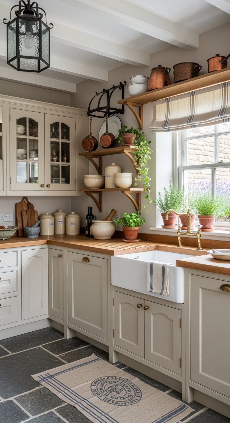 buttercream cabinets grey stone