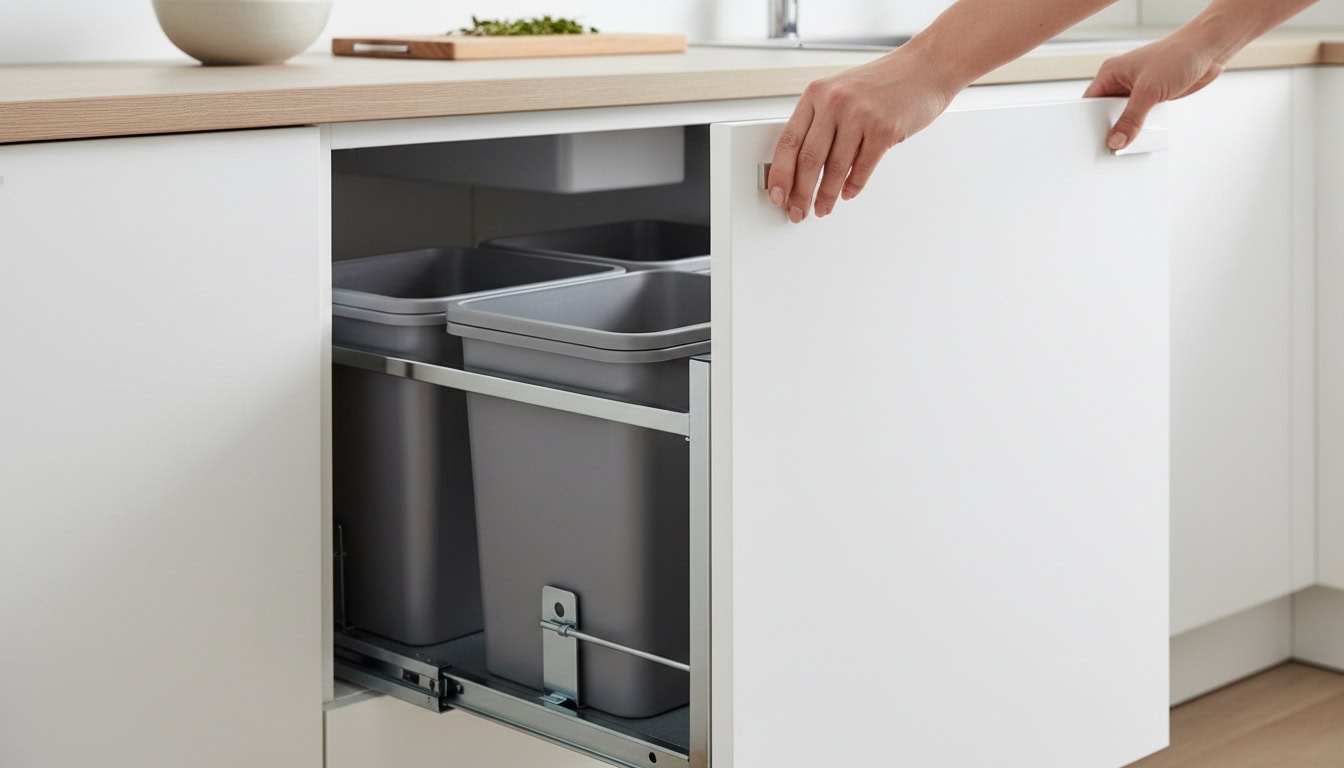 cabinet trash can features