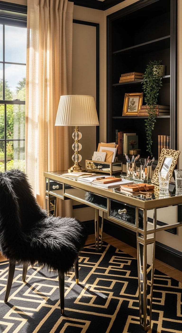 champagne black mirrored glamour