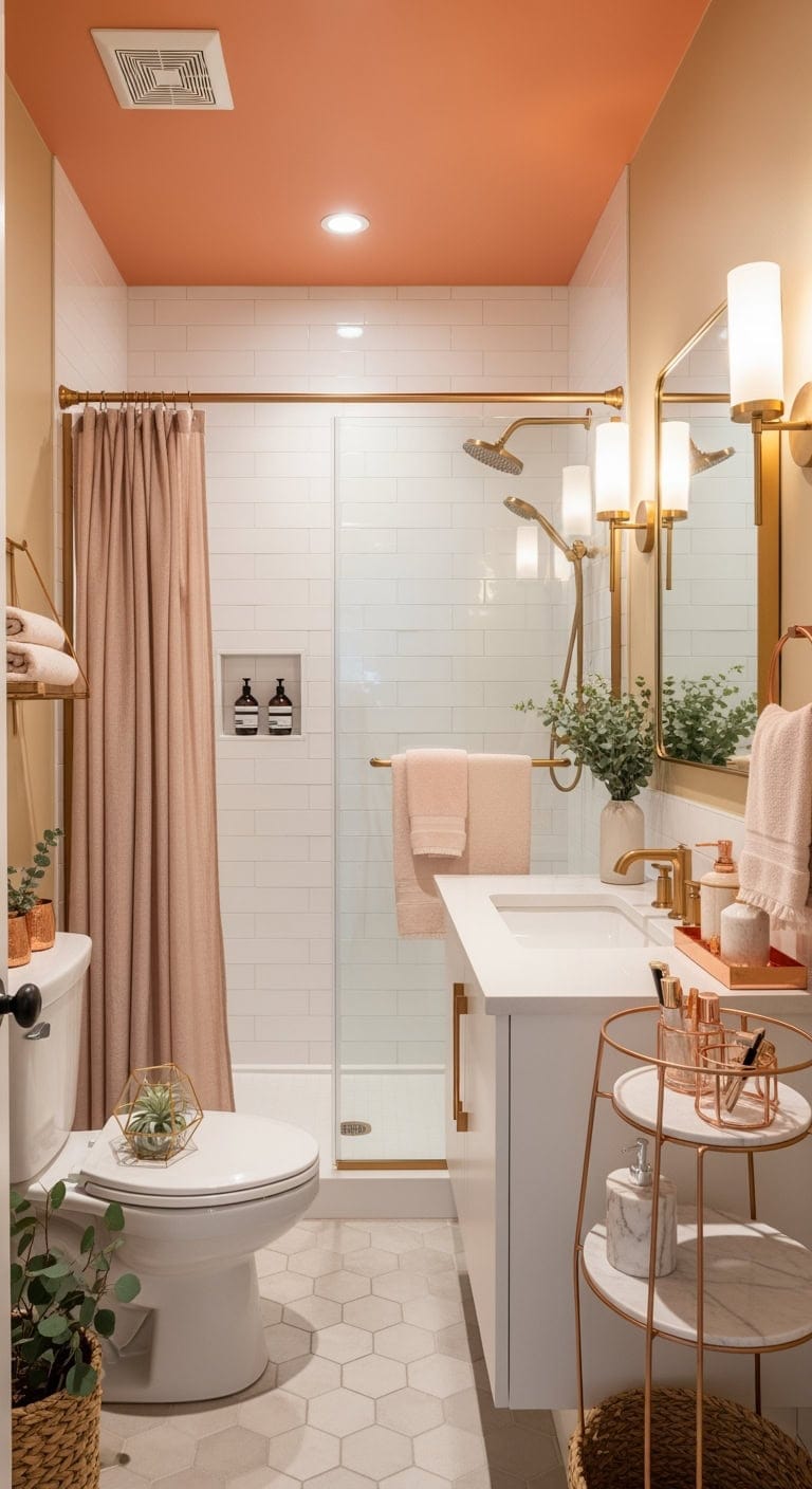 champagne copper ceramic vanity display