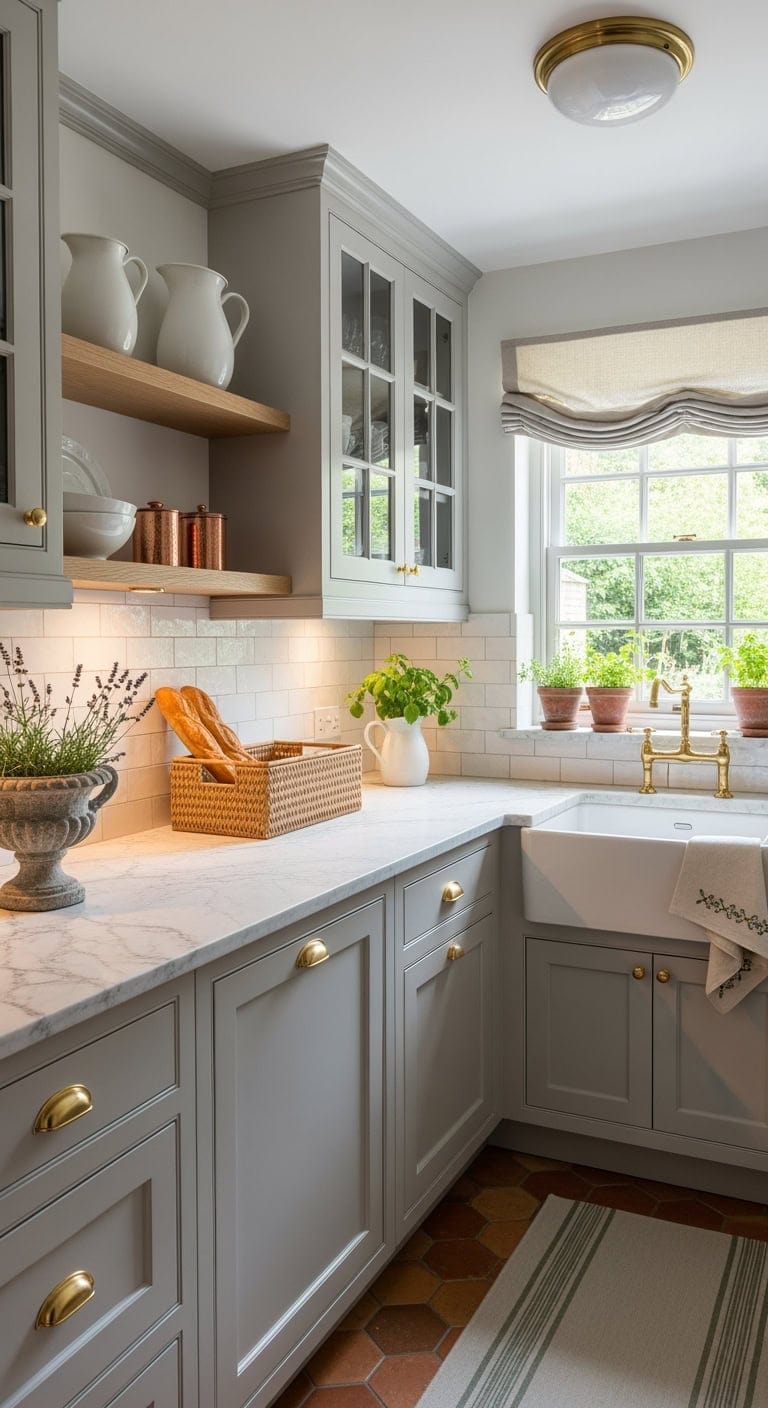 champagne gold french kitchen
