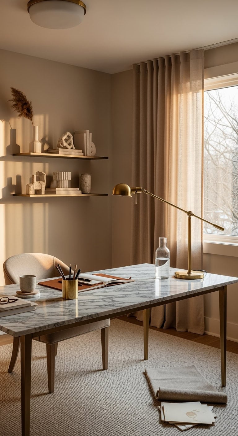 champagne marble with brass