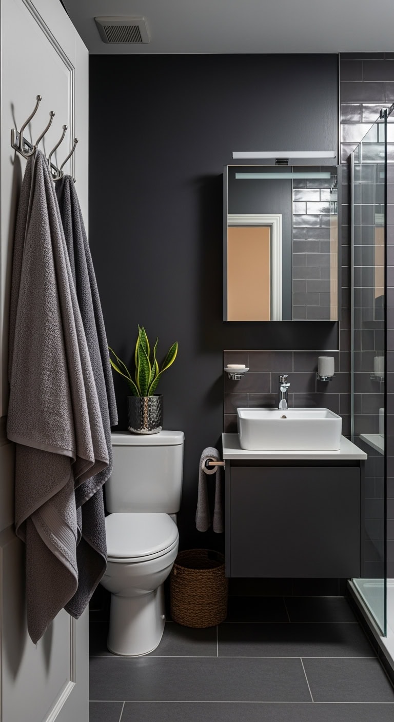 charcoal chrome spa inspired storage