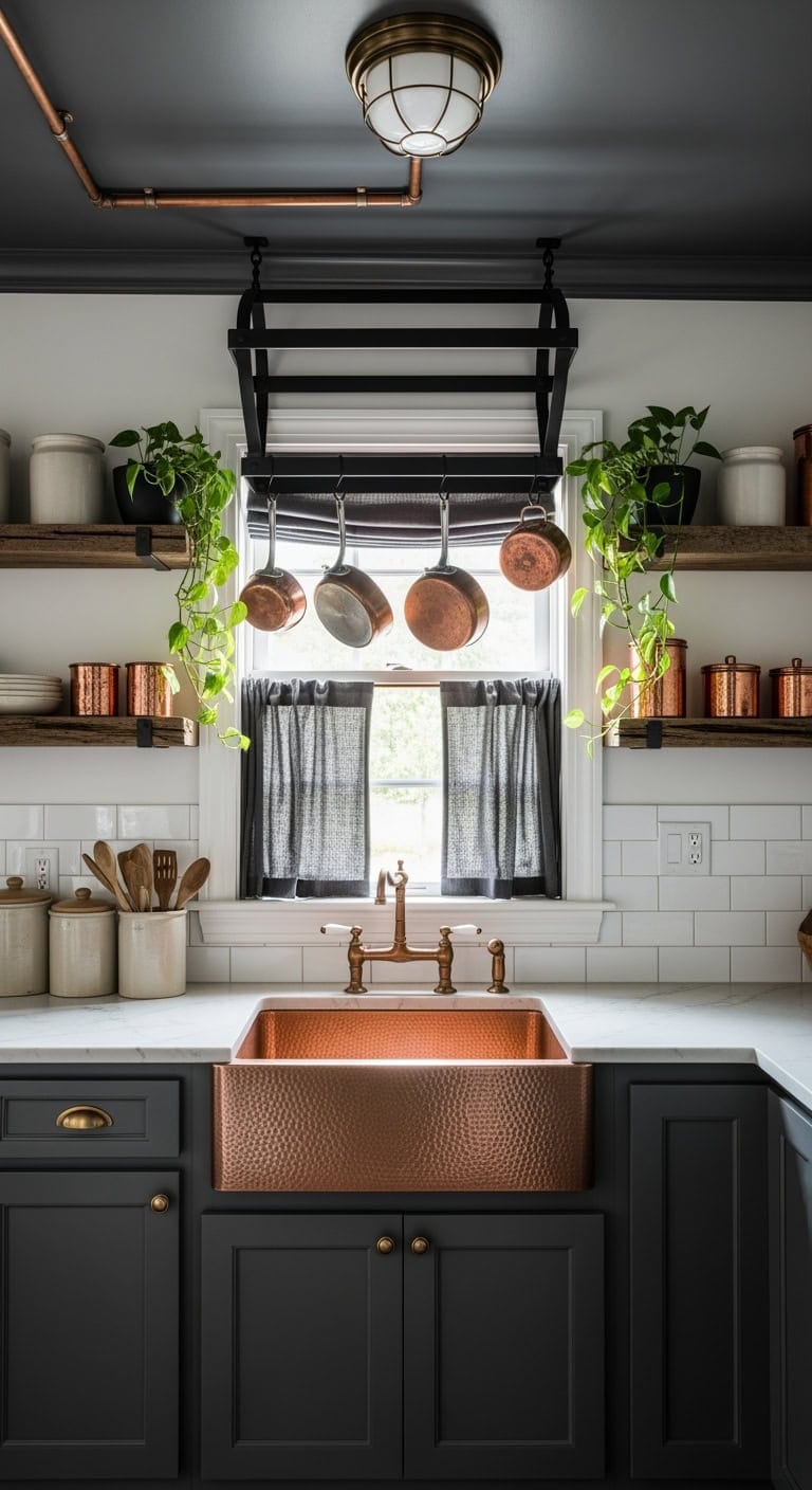 charcoal gray meets aged copper