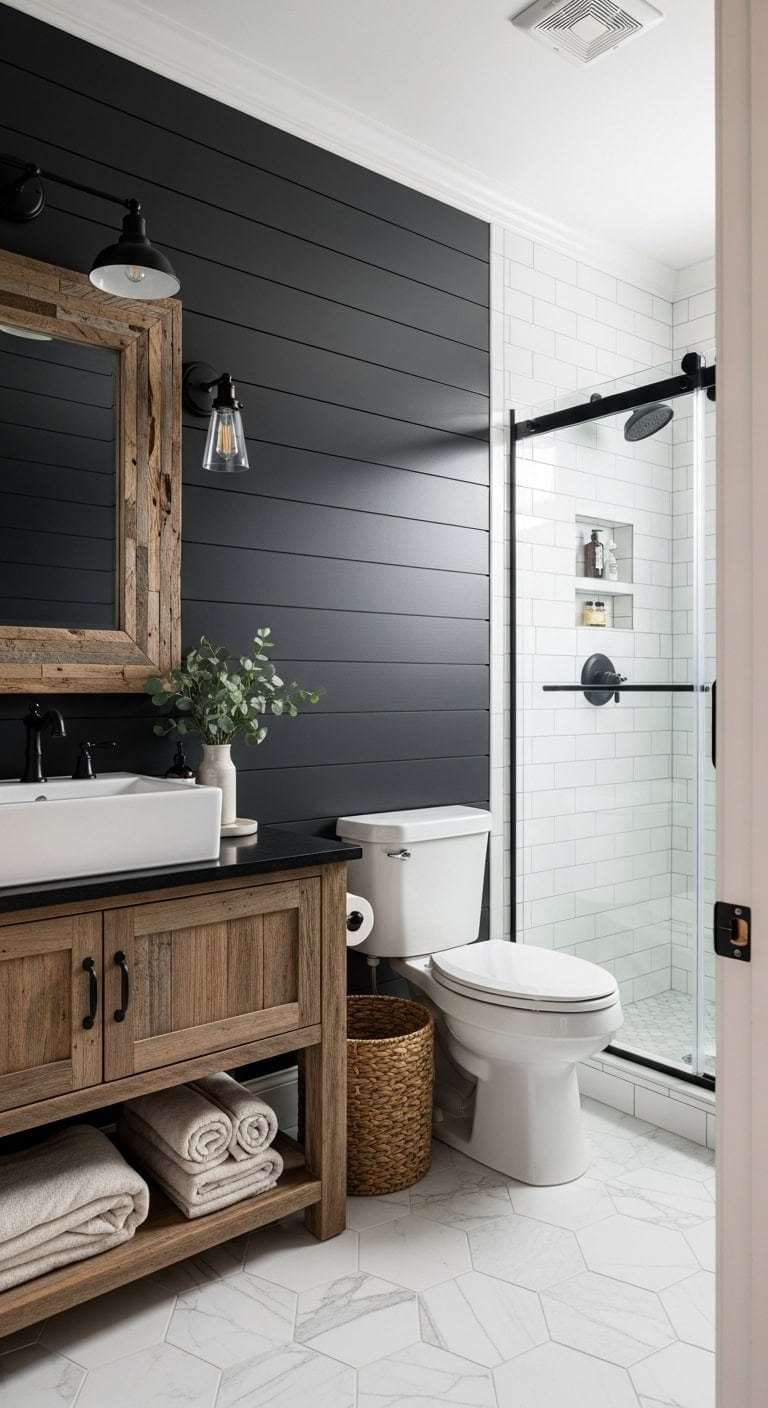 charcoal shiplap farmhouse elegance