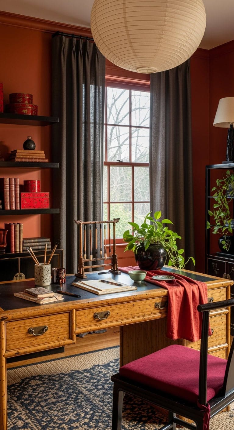 cinnabar lacquered bamboo sanctuary