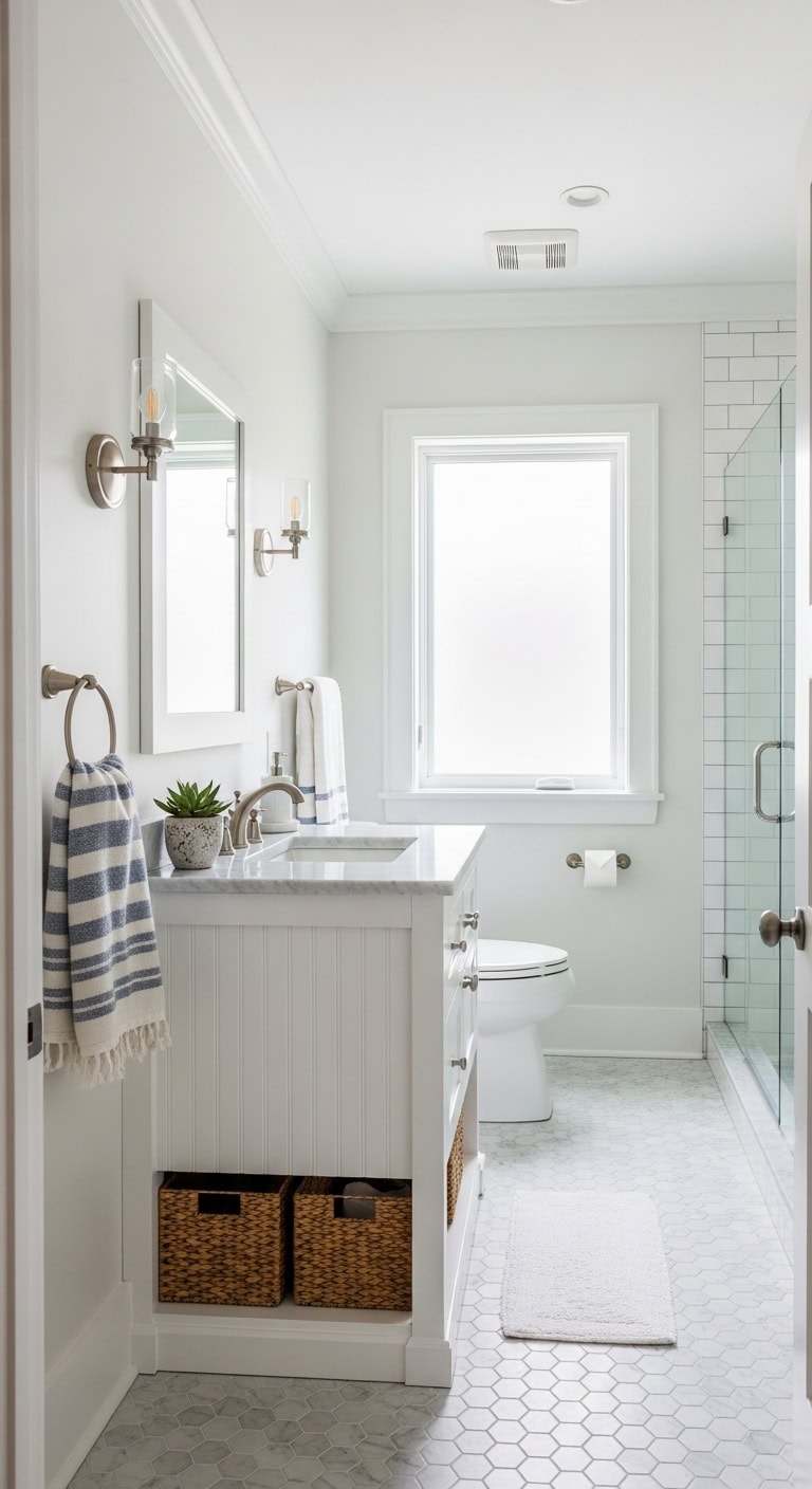 coastal cottage narrow vanity