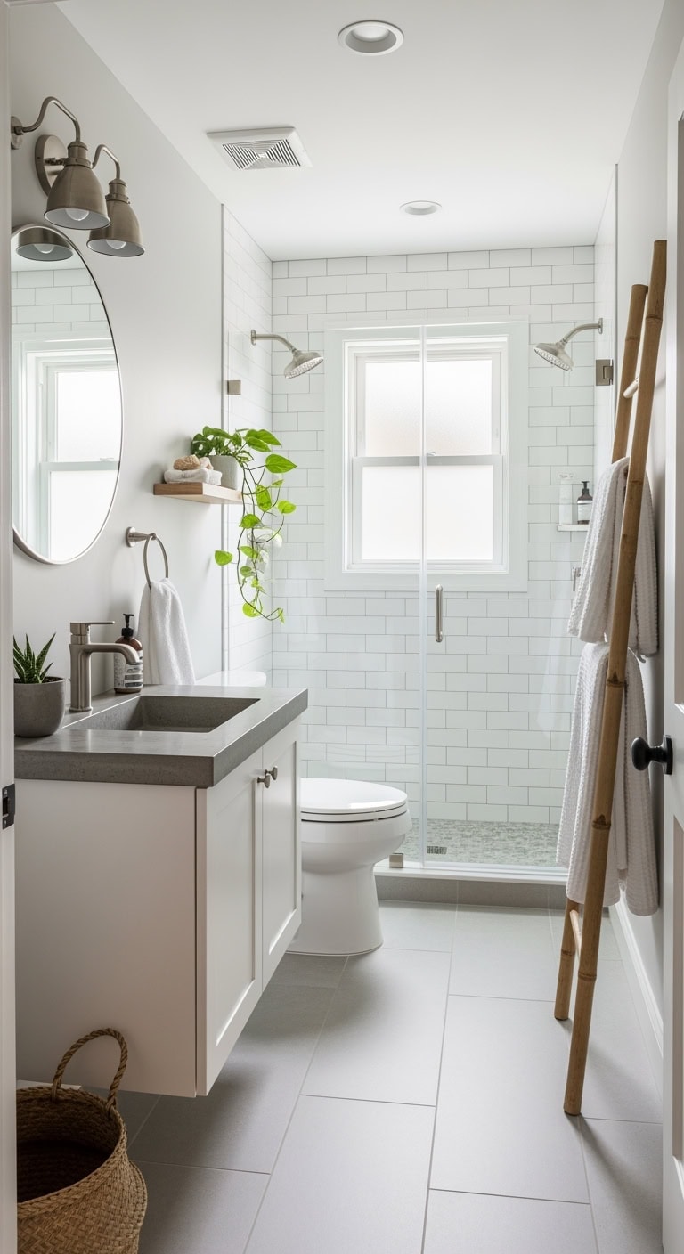 coastal minimalist pale gray cabinetry
