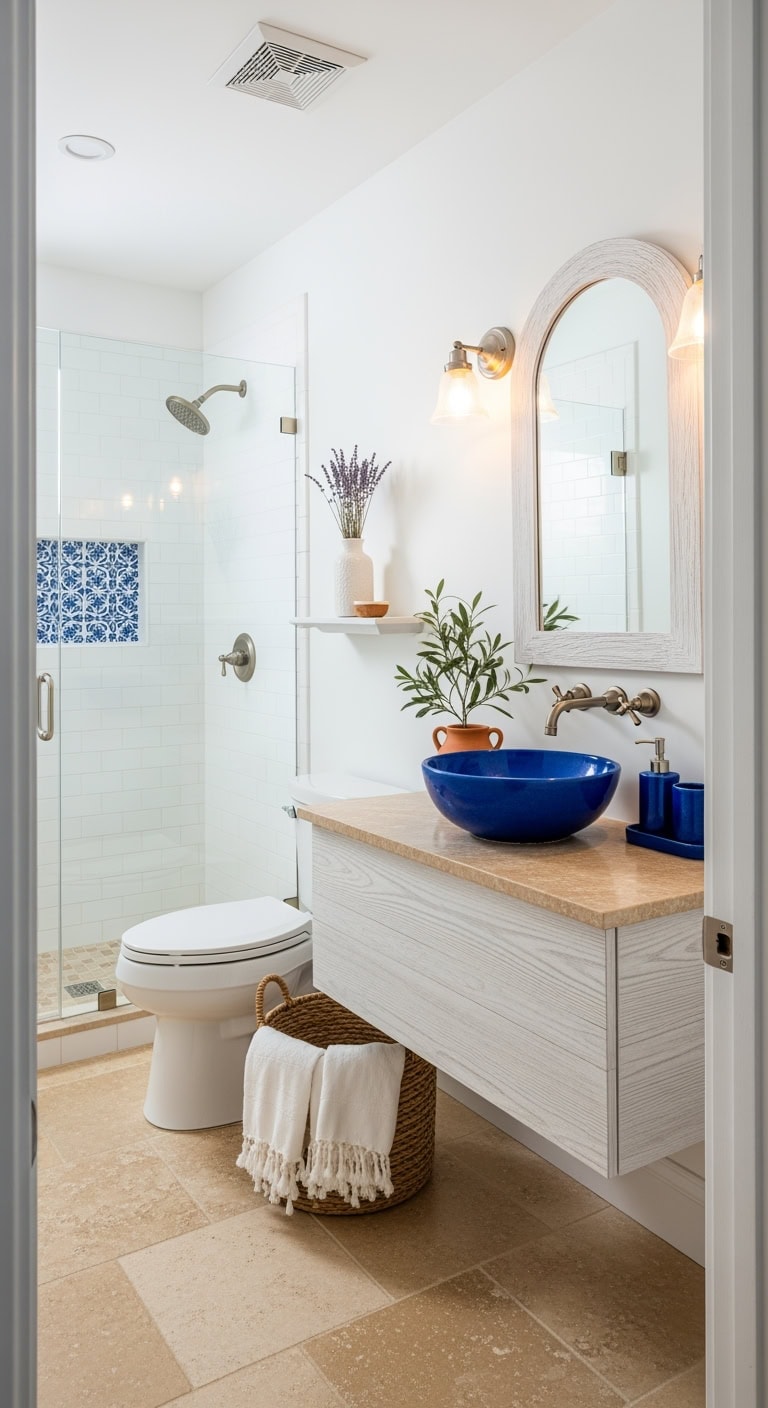 cobalt blue sun bleached mediterranean