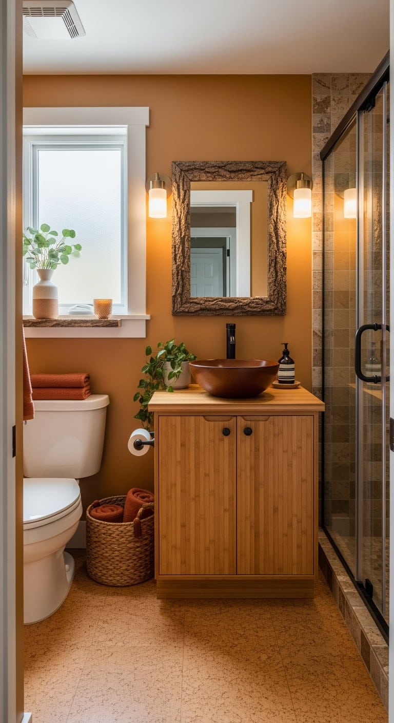 cognac cork eco bathroom